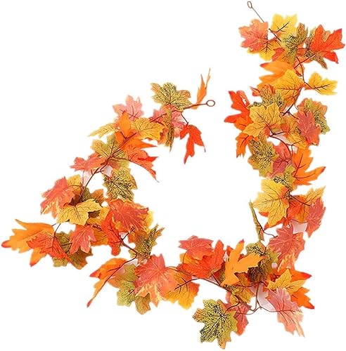 TRIXES 2 STÜCK Künstliche Herbstgirlanden – Thanksgiving, Weihnachten, Halloween, Außen- und Innendekoration, hängende Dekorationen – künstliche Blätter, Herbstgirlande – Dekoration von TRIXES