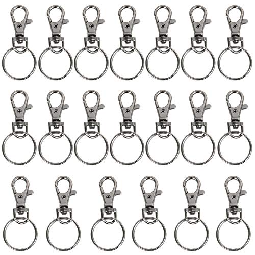 TRIXES 20 X kleine Karabiner abnehmbare schwenkbare Key Split-Ring-graue Farbe von TRIXES