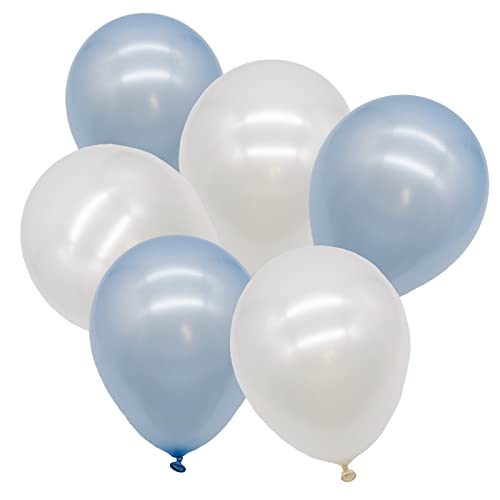 TRIXES 50 blaue und weiße Latexballons – Dekoration für eine Hochzeit, Geburtstagsfeier, Babyparty, Geschlechtsoffenbarung – mit Luft/Helium füllen – Ballonbogen erstellen – Konfetti hinzufügen. TRIXES 50 blaue und weiße Latexballons – Dekoration für eine Hochzeit, Geburtstagsfeier, Babyparty, Geschlechtsoffenbarung – mit Luft/Helium füllen – Ballonbogen erstellen – Konfetti hinzufügen. von TRIXES