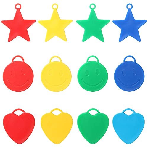 TRIXES Gewichte für Helium Ballons in 20 verschiedenen Formen und Farben Sterne Herzen Smileys für Kinder Partys feiern und Feste von TRIXES