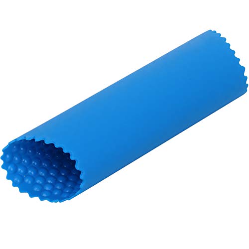 Knoblauchpresse, Silikon-Knoblauchschäler, Easy Roller Knoblauch-Peeling-Tube, Silikonwerkzeug, Peelings Knoblauchzehnelken in Sekunden ohne Geruch von Händen, Hautrolle, Farbe Blau - von TRIXES von TRIXES