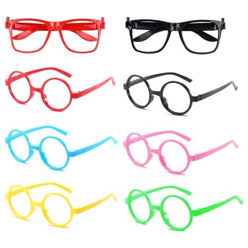 TRKETK 8 Stück Kunststoff Brillengestell für Kinder, Bunte Kinder Zauberer Brillengestelle Ohne Gläser Brillen Kinderspielzeug Brillen für Cosplay Kostüm Posieren Requisiten Party Halloween Karneval TRKETK 8 Stück Kunststoff Brillengestell für Kinder, Bunte Kinder Zauberer Brillengestelle Ohne Gläser Brillen Kinderspielzeug Brillen für Cosplay Kostüm Posieren Requisiten Party Halloween Karneval von TRKETK