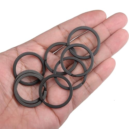 70 Stück Schlüsselringe 35mm 32mm 30mm 28mm 25mm 20mm Schlüsselring Schwarz Set Schlüssel zum Basteln Schlüsselbund Stabil Flach für Schlüssel DIY Handwerk 6 Größen von TRLREQ