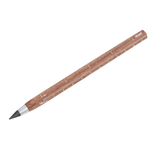 TROIKA Multitasking-Bleistift mit nachhaltiger Endlos-Schreibspitze (ca. 20km Schreiblänge) – CONSTRUCTION ENDLESS WALNUT – aus FSC-zertifiziertem Walnussholz – Holz, Metall – braun von TROIKA