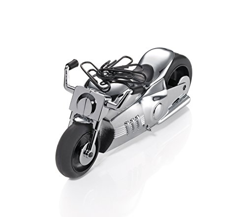 Troika Büroklammernhalter und Briefbeschwerer, Motorrad, Chopper-Stil, Rückziehmotor, Magnet für Büroklammern, Metallguss, verchromt, glänzend, schwarz/Silber Troika Büroklammernhalter und Briefbeschwerer, Motorrad, Chopper-Stil, Rückziehmotor, Magnet für Büroklammern, Metallguss, verchromt, glänzend, schwarz/Silber von TROIKA