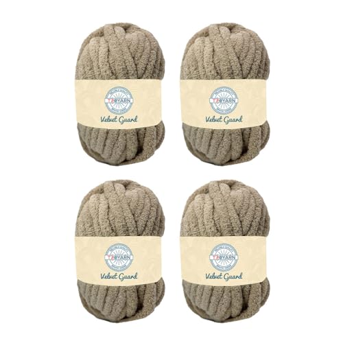 Troyarn Chunky Chenille-Garn, super sperrig, weich, flauschiges Plüschgarn, Häkeln, Stricken, Handstricken, Deckenherstellung, Jumbo-Knäuel für Armstricken, Heimdekoration, 4 x 200 g (121106 Minz) Troyarn Chunky Chenille-Garn, super sperrig, weich, flauschiges Plüschgarn, Häkeln, Stricken, Handstricken, Deckenherstellung, Jumbo-Knäuel für Armstricken, Heimdekoration, 4 x 200 g (121106 Minz) von TROYARN
