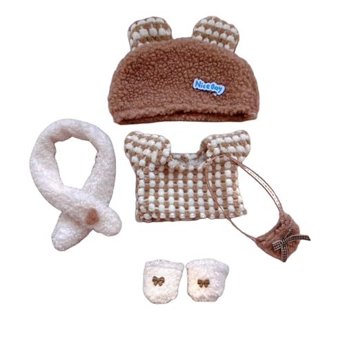 17cm-20cm Puppe Kleidung Bekleidung, Plüsch Puppenkleidung, Niedliche Spielzeugkleidung, Puppenzubehör, Kleidung für Puppe (LOV-2) von TROYSINC