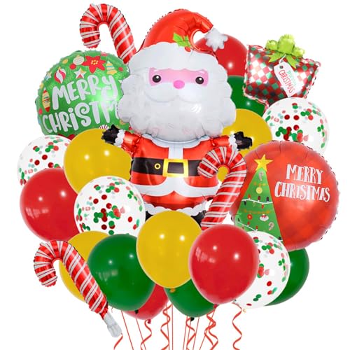Folienballon Weihnachten Set, Weihnachtsmann Lebkuchenmann Schneemann Luftballon, Weihnachten Party Ballon für Kinder Geburtstag Dekorationen Zubehör Geschenk (A) von TROYSINC
