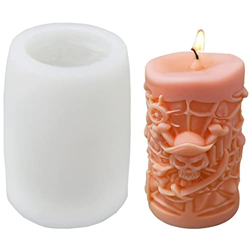 TROYSINC 3D Silikon Kerzenform,3D Totenkopf Kerzenform, Zylinder Kerzengießform,alloween Schädel Silikonform,DIY Stereo Kerzenform,für die Herstellung von Kerzen, Aromasteinen, Schokolade, Seife (M) TROYSINC 3D Silikon Kerzenform,3D Totenkopf Kerzenform, Zylinder Kerzengießform,alloween Schädel Silikonform,DIY Stereo Kerzenform,für die Herstellung von Kerzen, Aromasteinen, Schokolade, Seife (M) von TROYSINC