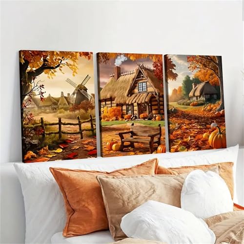 TROYSINC 3er Poster Set, AUTUMN FOREST Natur Blätter Kunstdrucke Wandbilder Wohnzimmer Wanddeko für Schlafzimmer, Ohne Rahmen (21x30cm) von TROYSINC