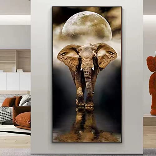 TROYSINC DIY Diamond Painting Bilder Elefant, 5D Diamant Malerei Erwachsene Full Diamant Painting Bilder Kits für Home Wand Décor (40x70cm) von TROYSINC