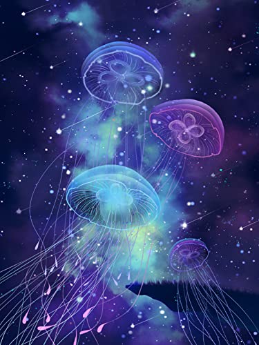 TROYSINC DIY Leuchtende Quallen Diamond Painting Set, Diamant Malere Kits, 5D Diamant Painting Bilder Arts Craft für Home Wand-Decor (30x40cm) von TROYSINC