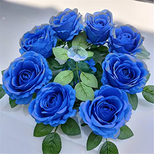 TROYSINC Hochzeitsauto Dekoration, Auto Dekoration, Rose Hochzeit Auto Dekoration Hochzeit Auto Band Dekoration Hochzeitsdekoration (Blau) von TROYSINC