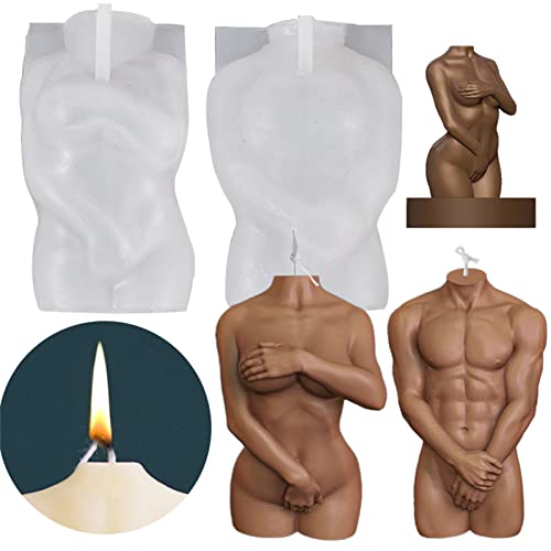 TROYSINC Kerzenform Silikon,Körperkerzen-Form-Set für Erwachsene,Female Naked Body Silikonform,DIY KöRper Kerze Silikonform Dekor Kunst Handwerk,DIY Wachskerzen, kann auch Harz-Kit (2 Stücke) von TROYSINC