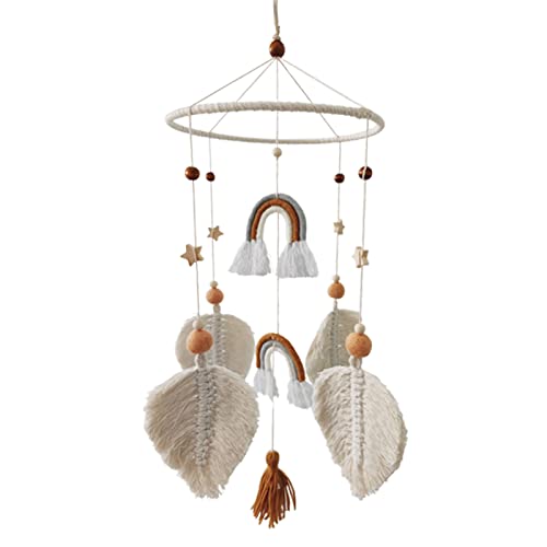 TROYSINC Mobile Baby Windspiele, Regenbogen Blätter Sterne Windspiel, Mobile Baby mit Filzbällen, Mobile Baby Mädchen Bettglocke Anhänger für Babybett Jungen und Mädchen TROYSINC Mobile Baby Windspiele, Regenbogen Blätter Sterne Windspiel, Mobile Baby mit Filzbällen, Mobile Baby Mädchen Bettglocke Anhänger für Babybett Jungen und Mädchen von TROYSINC