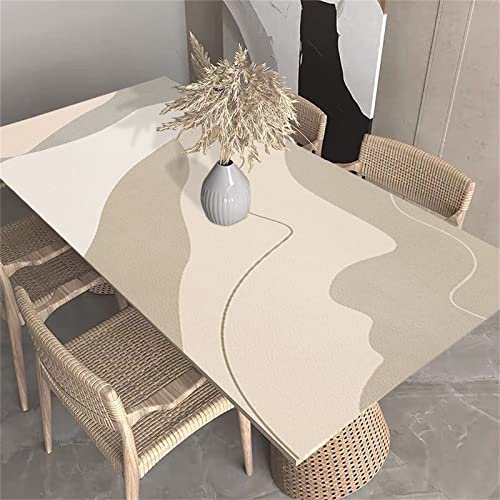 TROYSINC Tischdecke Leder, Boho Landschaft Texturen Tischdecke, Wasserdicht Hitzebeständig Tischdecke, Elegante Tischtuch für Speisetisch Deko (70 x 140 cm,A) von TROYSINC