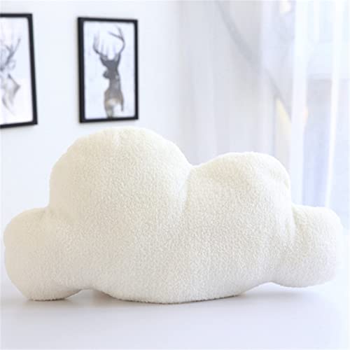 TROYSINC Wolken Kuscheltier Kissen Plüschtier Plüsch Dekoratives Kissen Stoff Plüschkissen Geburtstagsgeschenk für Kinder, Decor Kinderzimmer Zuhause Schlafzimmer (Weiß,38 x 22 cm) von TROYSINC