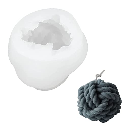TROYSINC Wollknäuel Kerzen Silikonform, 3D Knoten Kerzenform, Gestrickte Kugel, KerzengießForm Silikon, Handarbeit Kerzenherstellung für Garn Kugel Seifenform von TROYSINC