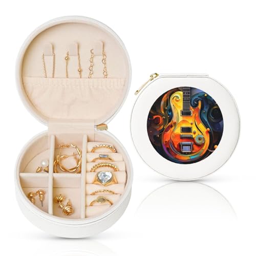 TRSGKSQP Schmuckschatulle für Damen und Mädchen, Leder, Reise-Schmucketui, Muisc Note, tragbare Schmuck-Organizer-Box mit Reißverschluss für Ohrringe, Armbänder, Ringe TRSGKSQP Schmuckschatulle für Damen und Mädchen, Leder, Reise-Schmucketui, Muisc Note, tragbare Schmuck-Organizer-Box mit Reißverschluss für Ohrringe, Armbänder, Ringe von TRSGKSQP