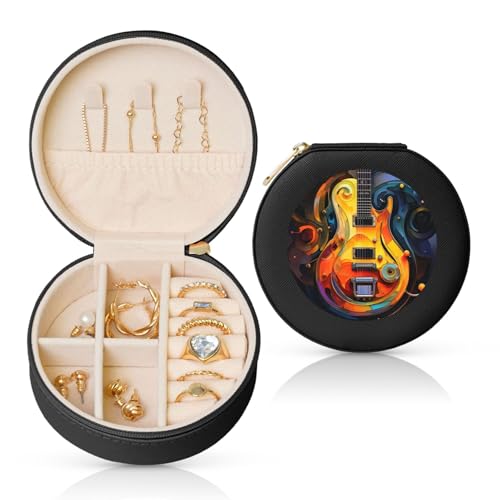 TRSGKSQP Schmuckschatulle für Damen und Mädchen, Leder, Reise-Schmucketui, Muisc Note, tragbare Schmuck-Organizer-Box mit Reißverschluss für Ohrringe, Armbänder, Ringe TRSGKSQP Schmuckschatulle für Damen und Mädchen, Leder, Reise-Schmucketui, Muisc Note, tragbare Schmuck-Organizer-Box mit Reißverschluss für Ohrringe, Armbänder, Ringe von TRSGKSQP
