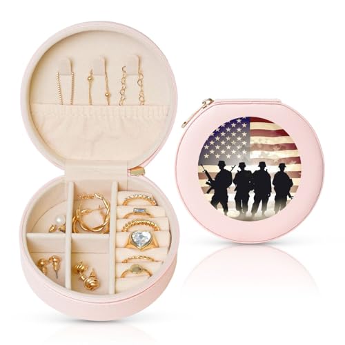 TRSGKSQP Schmuckschatulle für Damen und Mädchen, Leder, Reise-Schmuckkästchen, Armeetag, amerikanische tragbare Schmuck-Organizer-Box mit Reißverschluss für Ohrringe, Armbänder, Ringe TRSGKSQP Schmuckschatulle für Damen und Mädchen, Leder, Reise-Schmuckkästchen, Armeetag, amerikanische tragbare Schmuck-Organizer-Box mit Reißverschluss für Ohrringe, Armbänder, Ringe von TRSGKSQP
