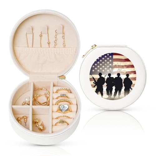 TRSGKSQP Schmuckschatulle für Damen und Mädchen, Leder, Reise-Schmuckkästchen, Armeetag, amerikanische tragbare Schmuck-Organizer-Box mit Reißverschluss für Ohrringe, Armbänder, Ringe TRSGKSQP Schmuckschatulle für Damen und Mädchen, Leder, Reise-Schmuckkästchen, Armeetag, amerikanische tragbare Schmuck-Organizer-Box mit Reißverschluss für Ohrringe, Armbänder, Ringe von TRSGKSQP