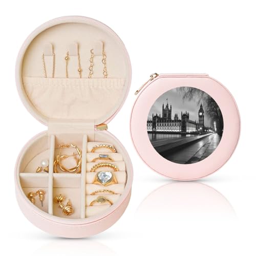 TRSGKSQP Schmuckschatulle für Damen und Mädchen, Leder, Reise-Schmuckkästchen, Parlamentshäuser, tragbare Schmuck-Organizer-Box mit Reißverschluss für Ohrringe, Armbänder, Ringe TRSGKSQP Schmuckschatulle für Damen und Mädchen, Leder, Reise-Schmuckkästchen, Parlamentshäuser, tragbare Schmuck-Organizer-Box mit Reißverschluss für Ohrringe, Armbänder, Ringe von TRSGKSQP