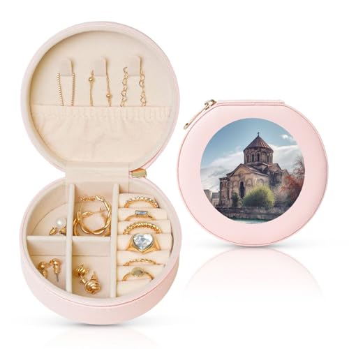 TRSGKSQP Schmuckschatulle für Damen und Mädchen, Leder, Reise-Schmuckkästchen, armenische Kirche, tragbare Schmuck-Organizer-Box mit Reißverschluss für Ohrringe, Armbänder, Ringe TRSGKSQP Schmuckschatulle für Damen und Mädchen, Leder, Reise-Schmuckkästchen, armenische Kirche, tragbare Schmuck-Organizer-Box mit Reißverschluss für Ohrringe, Armbänder, Ringe von TRSGKSQP