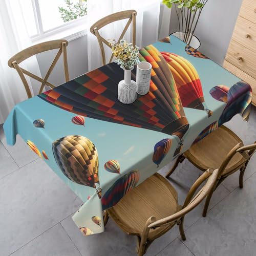 TRSGKSQP Tischdecke, wasserdicht, knitterfrei, Küchentischdecken, rechteckig, 140 x 90 cm, schmutzabweisend, Esstischabdeckung, bunt, Heißluftballon, dekorative Tischdecke für drinnen und draußen TRSGKSQP Tischdecke, wasserdicht, knitterfrei, Küchentischdecken, rechteckig, 140 x 90 cm, schmutzabweisend, Esstischabdeckung, bunt, Heißluftballon, dekorative Tischdecke für drinnen und draußen von TRSGKSQP