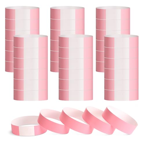 TRUEIN 300 Stück Einlassbänder Bedruckt, 25cm/9.8in Event Armbänder, Wasserfeste Party Bändchen, Eintrittsbänder Einlassbänder, Festival Armbänder für Veranstaltungen, Feste, Party, Wasserparks (Rosa) von TRUEIN