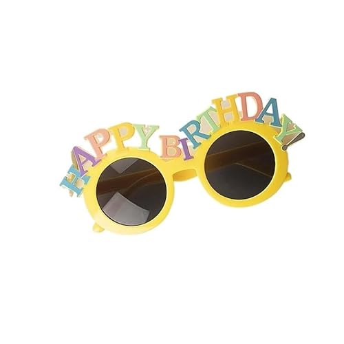 TRgqify-KM Geburtstagsparty-Requisiten, Stirnband, Brille, dekorative Brille, alles Gute for Geburtstag, Party, Anziehtag, lustige Partybrille (Color : Yellow) von TRgqify-KM