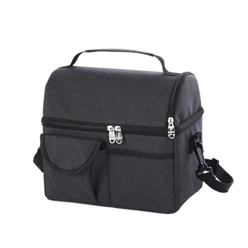 TRgqify-KM Isolierte Lunchtasche mit verstellbarem Schultergurt, auslaufsichere Tasche for Büro, Picknick, Reisen(Black) von TRgqify-KM