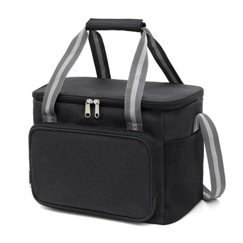 TRgqify-KM Isolierte Lunchtasche mit verstellbarem Schultergurt, auslaufsichere Tasche for Büro, Picknick, Reisen(Black) von TRgqify-KM