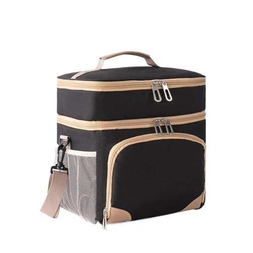 TRgqify-KM Isolierte Lunchtasche mit verstellbarem Schultergurt, auslaufsichere Tasche for Büro, Picknick, Reisen(Black) von TRgqify-KM