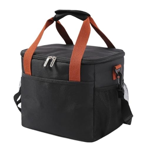 TRgqify-KM Isolierte Lunchtasche mit verstellbarem Schultergurt, auslaufsichere Tasche for Büro, Picknick, Reisen(Black A) von TRgqify-KM