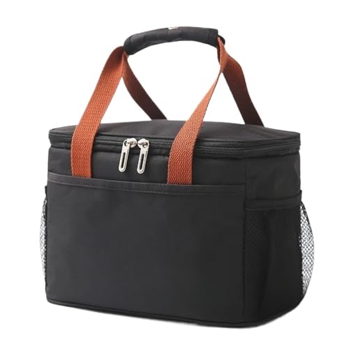 TRgqify-KM Isolierte Lunchtasche mit verstellbarem Schultergurt, auslaufsichere Tasche for Büro, Picknick, Reisen(Black C) von TRgqify-KM