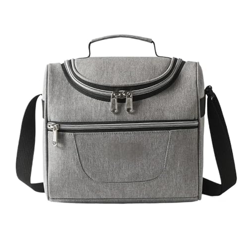 TRgqify-KM Isolierte Lunchtasche mit verstellbarem Schultergurt, auslaufsichere Tasche for Büro, Picknick, Reisen(Gray) von TRgqify-KM