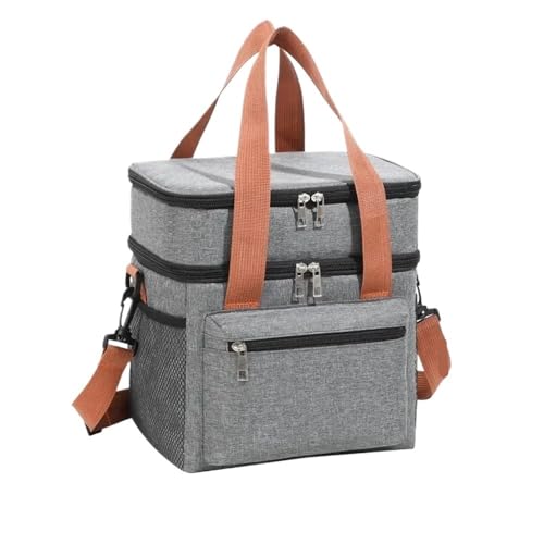 TRgqify-KM Isolierte Lunchtasche mit verstellbarem Schultergurt, auslaufsichere Tasche for Büro, Picknick, Reisen(Gray) von TRgqify-KM