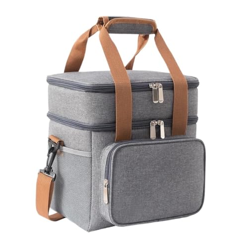 TRgqify-KM Isolierte Lunchtasche mit verstellbarem Schultergurt, auslaufsichere Tasche for Büro, Picknick, Reisen(Gray) von TRgqify-KM