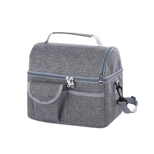 TRgqify-KM Isolierte Lunchtasche mit verstellbarem Schultergurt, auslaufsichere Tasche for Büro, Picknick, Reisen(Gray) von TRgqify-KM