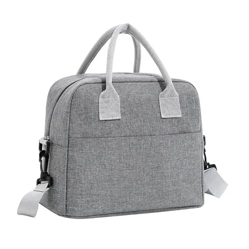 TRgqify-KM Isolierte Lunchtasche mit verstellbarem Schultergurt, auslaufsichere Tasche for Büro, Picknick, Reisen(Gray) von TRgqify-KM