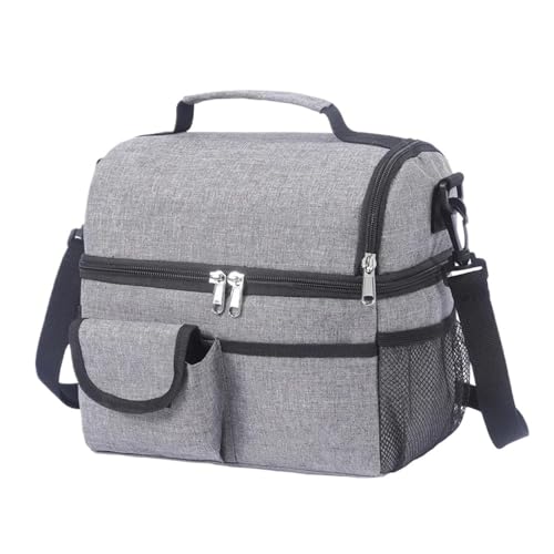 TRgqify-KM Isolierte Lunchtasche mit verstellbarem Schultergurt, auslaufsichere Tasche for Büro, Picknick, Reisen(Light Gray) von TRgqify-KM