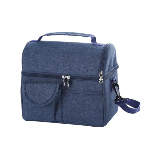 TRgqify-KM Isolierte Lunchtasche mit verstellbarem Schultergurt, auslaufsichere Tasche for Büro, Picknick, Reisen(Navy Blue) von TRgqify-KM