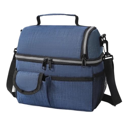 TRgqify-KM Isolierte Lunchtasche mit verstellbarem Schultergurt, auslaufsichere Tasche for Büro, Picknick, Reisen(Navy Blue) von TRgqify-KM