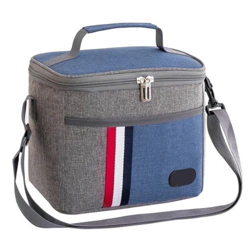 TRgqify-KM Isolierte Lunchtasche mit verstellbarem Schultergurt, auslaufsichere Tasche for Büro, Picknick, Reisen(Navy Blue) von TRgqify-KM