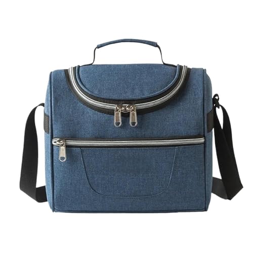 TRgqify-KM Isolierte Lunchtasche mit verstellbarem Schultergurt, auslaufsichere Tasche for Büro, Picknick, Reisen(Navy Blue) von TRgqify-KM