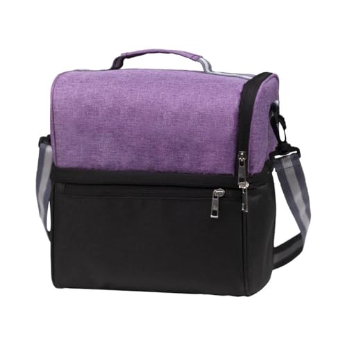 TRgqify-KM Isolierte Lunchtasche mit verstellbarem Schultergurt, auslaufsichere Tasche for Büro, Picknick, Reisen(Purple) von TRgqify-KM