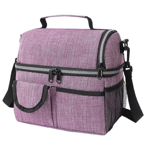 TRgqify-KM Isolierte Lunchtasche mit verstellbarem Schultergurt, auslaufsichere Tasche for Büro, Picknick, Reisen(Purple) von TRgqify-KM