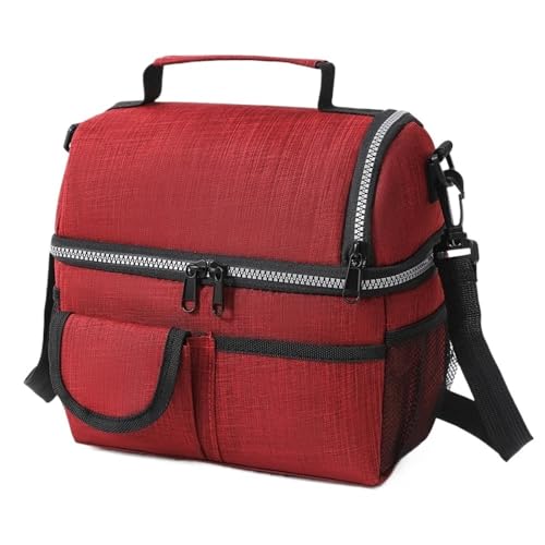 TRgqify-KM Isolierte Lunchtasche mit verstellbarem Schultergurt, auslaufsichere Tasche for Büro, Picknick, Reisen(Red) von TRgqify-KM