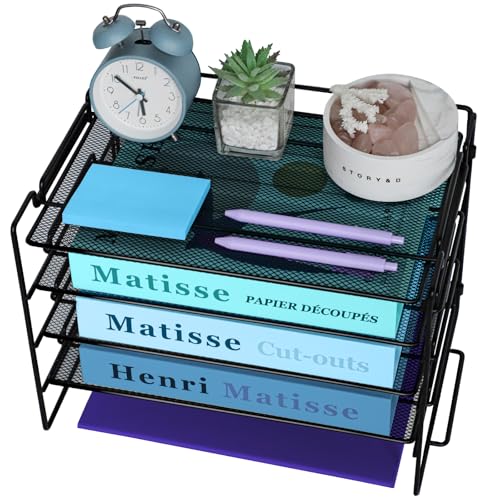 4 Etagen Briefablage Organizer für Schreibtisch ordentlich, Metall Mesh Zeitschriftensammler Schreibtisch Organizer, Mesh Büro Akten Schreibtisch Aufbewahrung, Drahtgeflecht Papierablage für Büro 4 Etagen Briefablage Organizer für Schreibtisch ordentlich, Metall Mesh Zeitschriftensammler Schreibtisch Organizer, Mesh Büro Akten Schreibtisch Aufbewahrung, Drahtgeflecht Papierablage für Büro von TSDRBWO